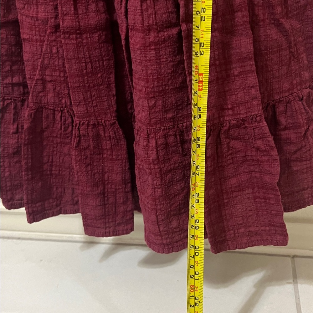 LULUS Autumn Adoration Wine Red Plaid Long Sleeve Dress With Pockets Size Small - Picture 5 of 10
